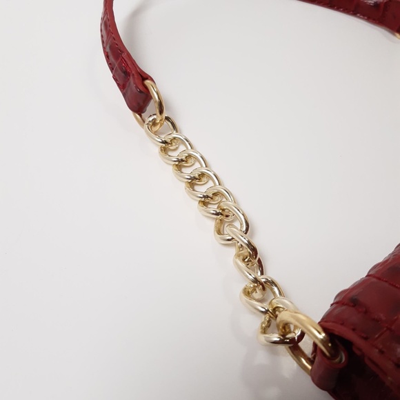 Marc Fisher Red Shoulder Bag Purse Crocodile Nwt - Picture 4 of 6